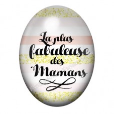 Cabochon en Verre Illustré La Plus Fabuleuse des Mamans 13x18, 18x25 ou 30x40mm pour la création de bijoux fantaisie - DIY
