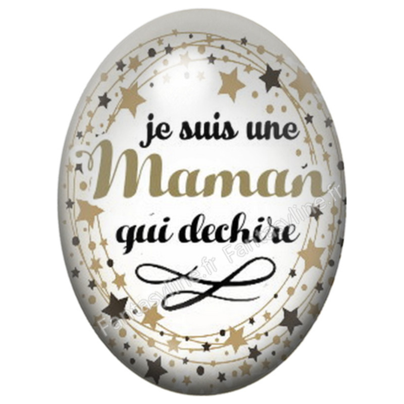 Cabochon en Verre Illustré Mamie qui Déchire 13x18, 18x25 ou 30x40mm