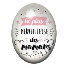 Cabochon en Verre Illustré La Plus Merveilleuse des Mamans 13x18, 18x25 ou 30x40mm pour la création de bijoux fantaisie - DIY