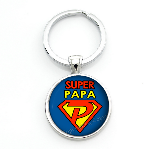 Porte-clé "Super Papa" Cadeau Fête des Pères