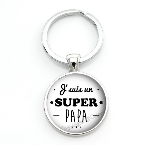 Porte-clé "Super Papa" Cadeau Fête des Pères