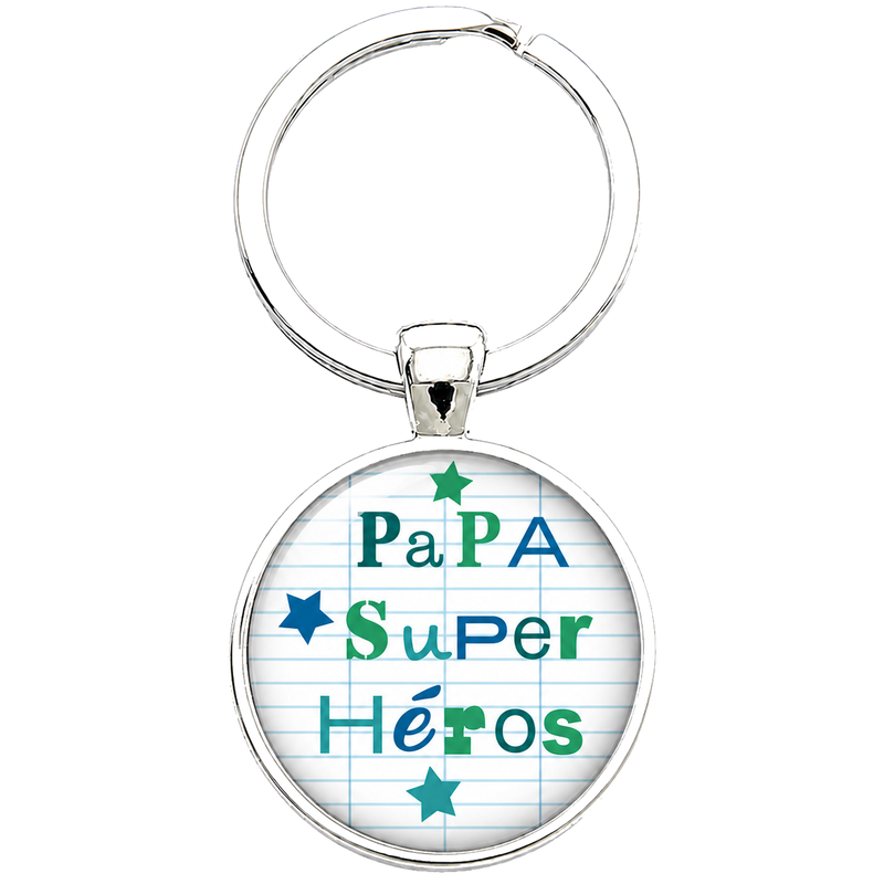 Porte-clé "Papa Super Héros" Cadeau Fête des Pères