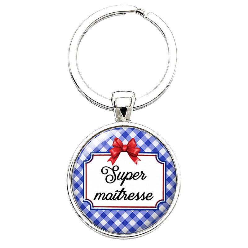 Porte-clé "Super Maîtresse" Cadeau de Fin d'Année d’École