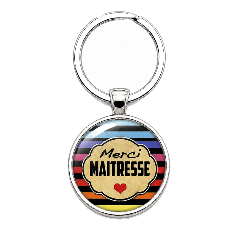 Porte-clé "Merci Maîtresse" Cadeau de Fin d'Année d’École