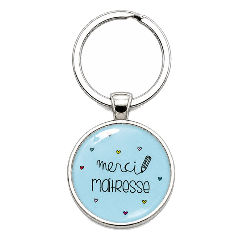Porte-clé "Merci Maîtresse" Cadeau de Fin d'Année d’École