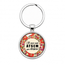 Porte-clé "Je suis une Atsem qui Déchire" Cadeau de Fin d'Année d’École pour la Création de Bijoux Fantaisie - DIY