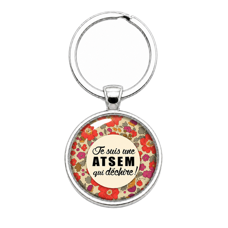 Porte-clé "Je suis une Atsem qui Déchire" Cadeau de Fin d'Année d’École