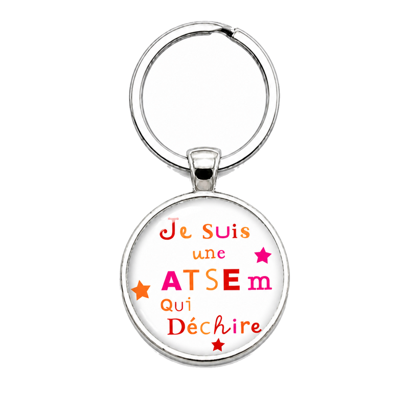 Porte-clé "Je suis une Atsem qui Déchire" Cadeau de Fin d'Année d’École