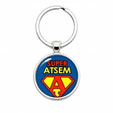 Porte-clé "Super Atsem" Cadeau de Fin d'Année d’École pour la Création de Bijoux Fantaisie - DIY
