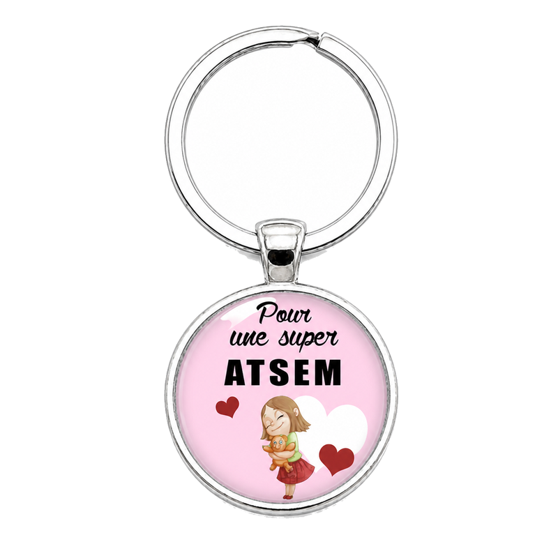 Porte-clé "Super Atsem" Cadeau de Fin d'Année d’École