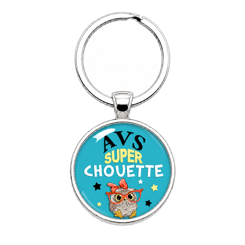 Porte-clé "AVS Super Chouette" Cadeau de Fin d'Année d’École