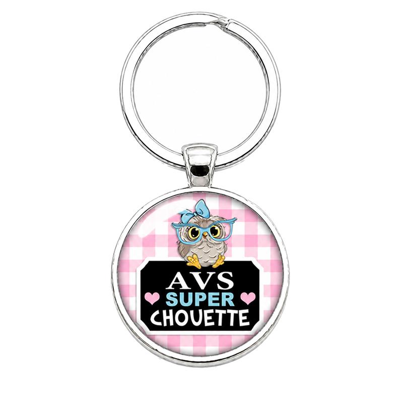 Porte-clé "AVS Super Chouette" Cadeau de Fin d'Année d’École