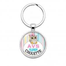 Porte-clé "AVS Super Chouette" Cadeau de Fin d'Année d’École pour la Création de Bijoux Fantaisie - DIY