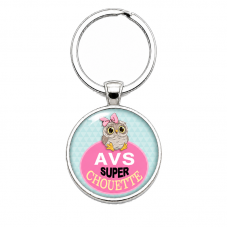 Porte-clé "AVS Super Chouette" Cadeau de Fin d'Année d’École pour la Création de Bijoux Fantaisie - DIY