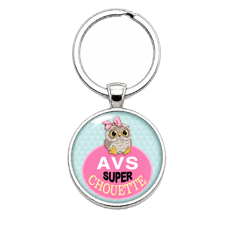 Porte-clé "AVS Super Chouette" Cadeau de Fin d'Année d’École