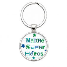 Porte-Clé "Maître Super Héros" Cadeau de Fin d'Année d’École pour la Création de Bijoux Fantaisie - DIY