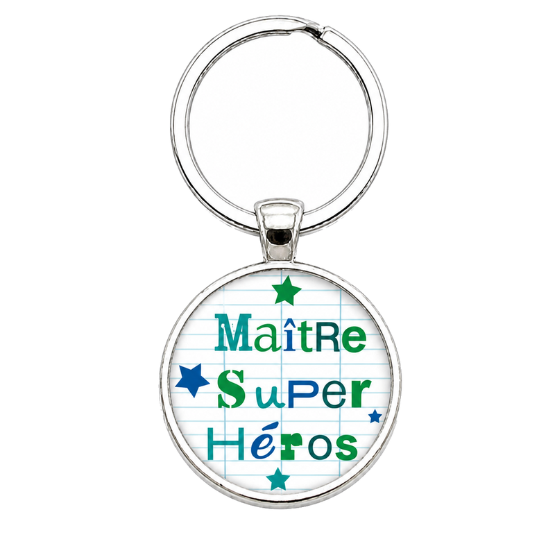 Porte-Clé "Maître Super Héros" Cadeau de Fin d'Année d’École