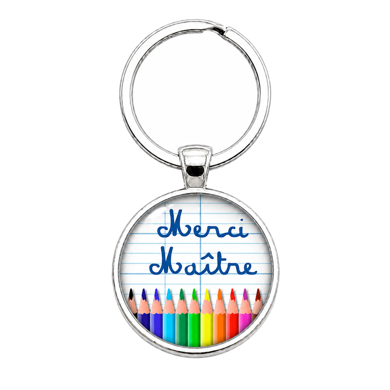 Porte-clé "Merci Maître" Cadeau de Fin d'Année d’École