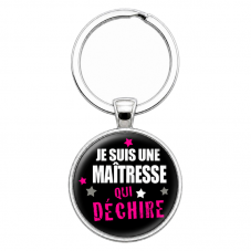 Porte-Clé Fait Main Je suis une maîtresse qui déchire Verre 25mm pour la Création de Bijoux Fantaisie - DIY