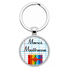 Porte-Clé Fait Main Merci Maîtresse Verre 25mm pour la Création de Bijoux Fantaisie - DIY
