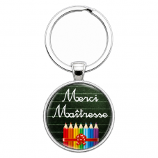 Porte-Clé Fait Main Merci Maîtresse Verre 25mm pour la Création de Bijoux Fantaisie - DIY