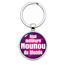 Porte-clé "Élue Meilleure Nounou" Cadeau de Fin d'Année d’École pour la Création de Bijoux Fantaisie - DIY
