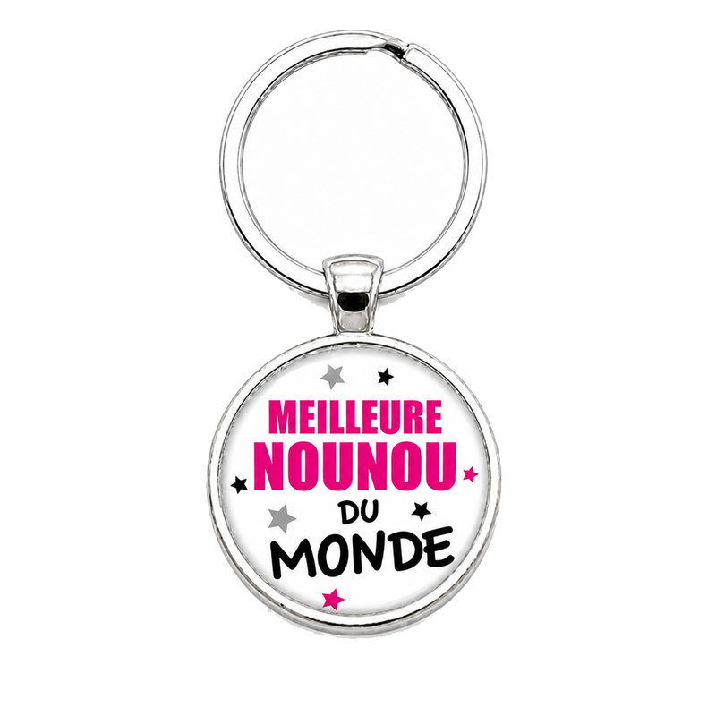 Porte-clé "Meilleure Nounou du Monde" Cadeau de Fin d'Année d’École