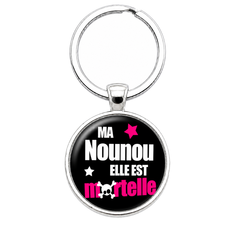 Porte-clé "Ma Nounou elle est Mortelle" Cadeau de Fin d'Année d’École