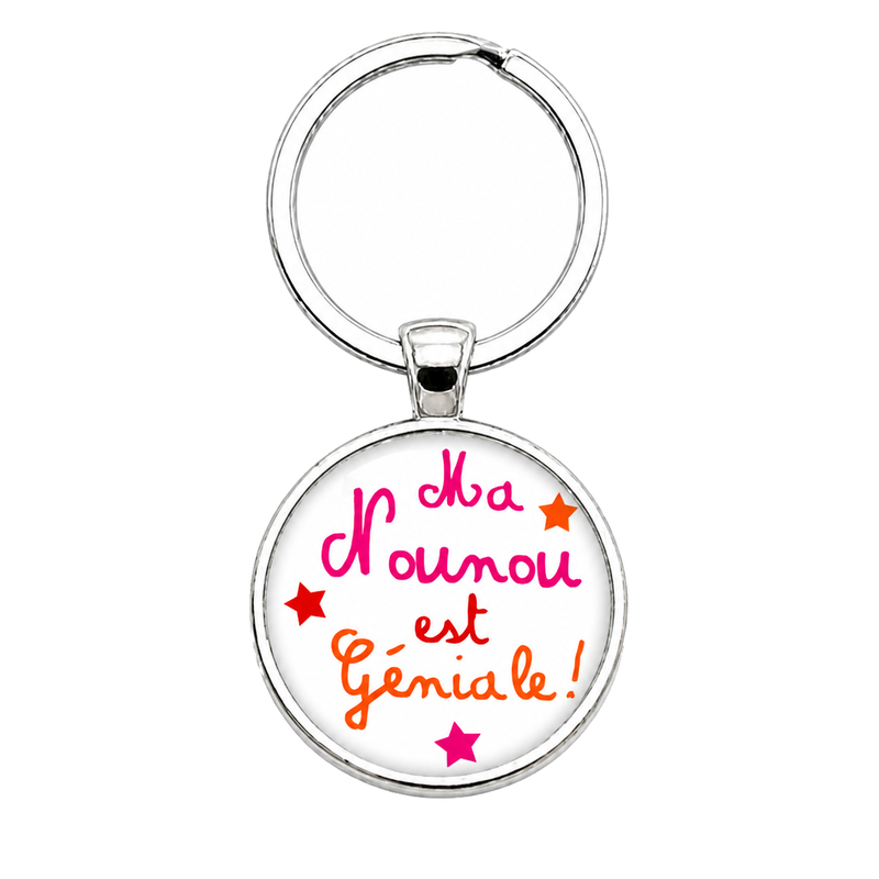 Porte-clé "Ma Nounou est Géniale" Cadeau de Fin d'Année d’École