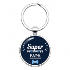 Porte-clé "Super Papa" Nœud Papillon Cadeau pour la Création de Bijoux Fantaisie - DIY