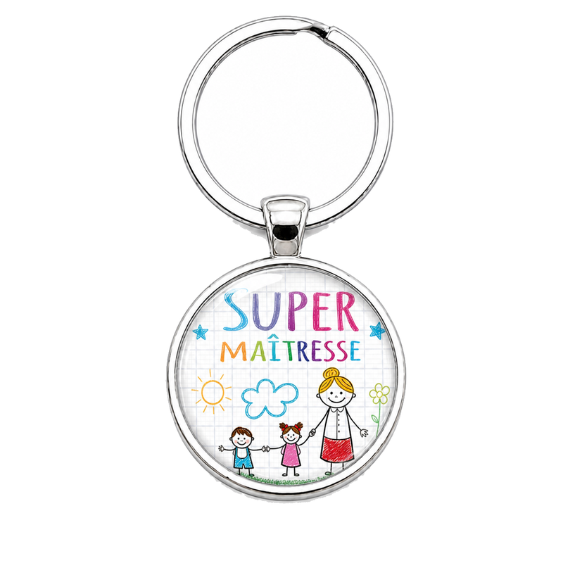 Porte-clé "Super Maîtresse" École Cadeau