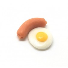 2 Cabochons Miniatures Hot Dog en Fimo 17x8mm