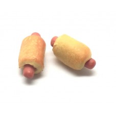 2 Cabochons Miniature Hot Dog Saucisse Oeuf Fromage en Fimo pour la Création de Bijoux Fantaisie - DIY
