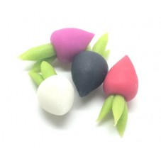 4 Cabochons Radis 4 couleurs Miniature en Fimo 17x8mm pour la Création de Bijoux Fantaisie - DIY