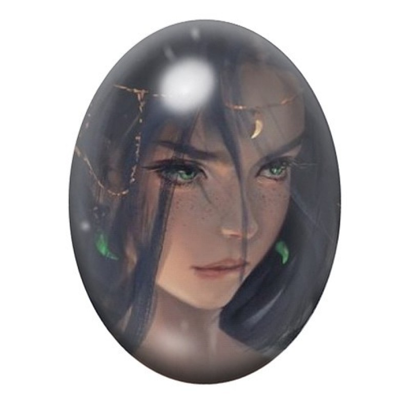 Cabochon en Verre Illustré Heroic Fantasy 13x18, 18x25 ou 30x40mm