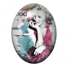 Cabochon en Verre Illustré Marilyn Monroe au Collage Fleuri 13x18, 18x25 ou 30x40mm pour la création de bijoux fantaisie - DIY