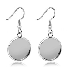 1 Paire de Support Boucle d'Oreille en Acier inoxydable Argenté pour Cabochon 12mm pour la Création de Bijoux Fantaisie - DIY