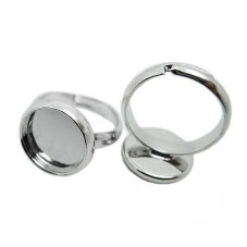 2 Supports Bague Enfant Ajustable Platine pour Cabochon 10mm pour la Création de Bijoux Fantaisie - DIY