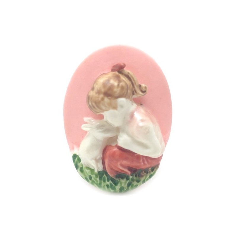 Camée Cabochon Petite Fille 3D Haute Qualité pour Support 30x40mm