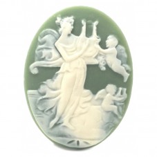 Camée Cabochon Ange Lyre Haute Qualité pour Support 30x40mm pour la Création de Bijoux Fantaisie - DIY