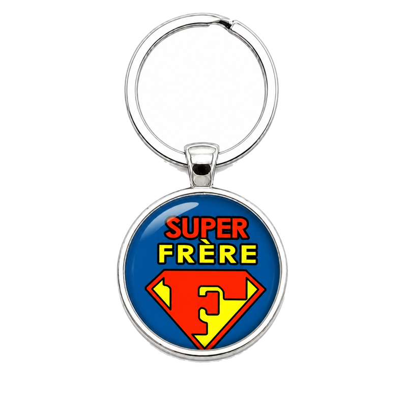 Porte-Clé Fait Main Super Frère Verre 25mm