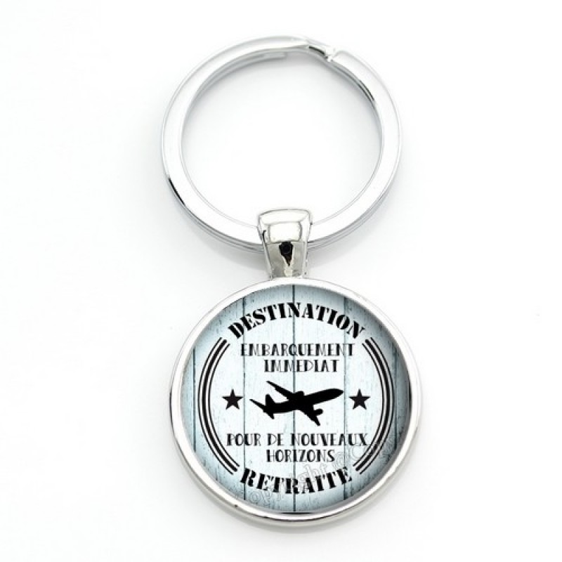 Porte-clé "Destination Retraite" Cadeau Original Humour Retraite