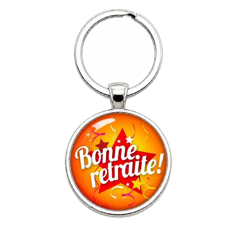 Porte-clé "Bonne Retraite" Orange Cadeau