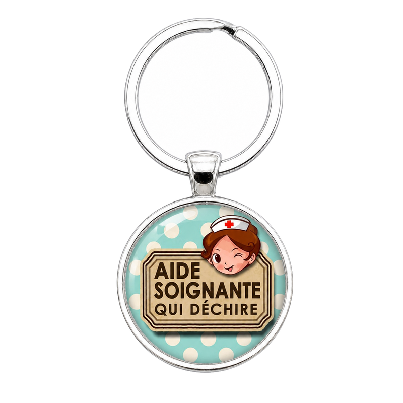 Porte-clé "Aide-Soignante qui Déchire" Cadeau