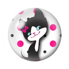 Cabochon en Verre Illustré Chat Fripon 12 à 25mm pour la Création de Bijoux Fantaisie - DIY
