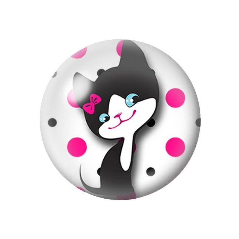 Cabochon en Verre Illustré Chat Fripon 12 à 25mm