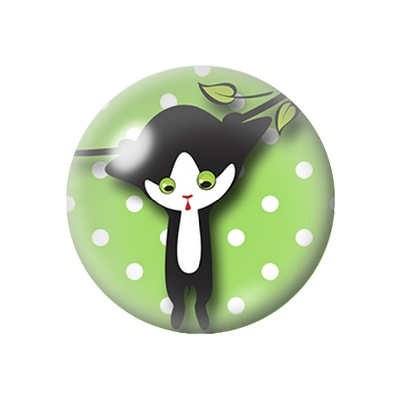 Cabochon en Verre Illustré Chat Fripon 12 à 25mm