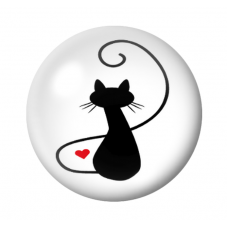 Cabochon en Verre Illustré Silhouette Chat 12 à 25mm pour la Création de Bijoux Fantaisie - DIY