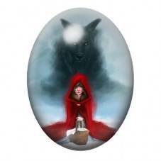 Cabochon en Verre Illustré Chaperon Rouge Gothique 13x18, 18x25 ou 30x40mm pour la Création de Bijoux Fantaisie - DIY