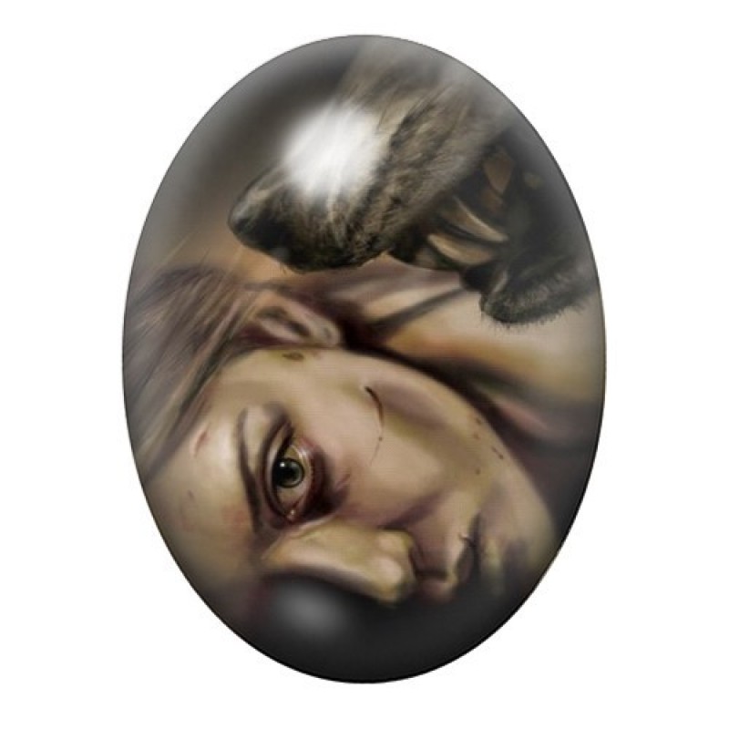 Cabochon en Verre Illustré Chaperon Rouge Gothique 13x18, 18x25 ou 30x40mm